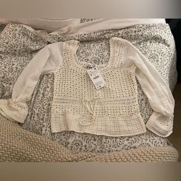 New w Tags Zara Combination Knit Top - Picture 2 of 3